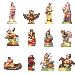 Western et indiens - Série complète de 12 fèves briillantes - Année 2008