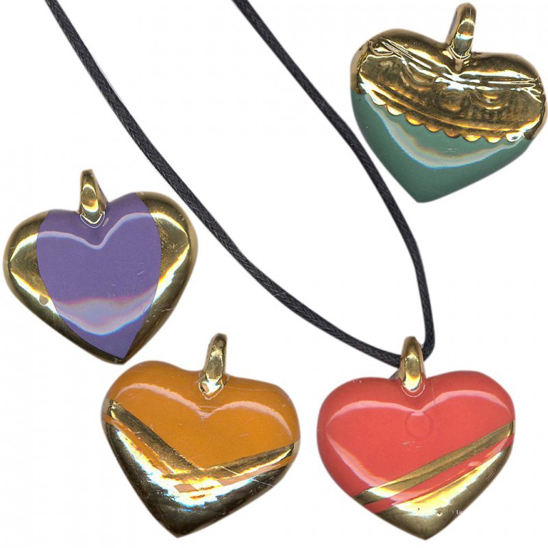 Série de quatre cœurs or/brillants accompagnés de quatre lacets