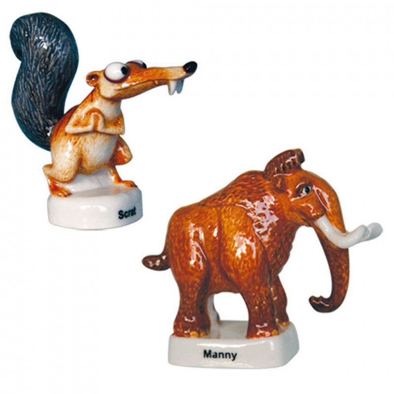 Miniatures des célèbres personnages de l'âge de glace 4 : Manny et Scrat