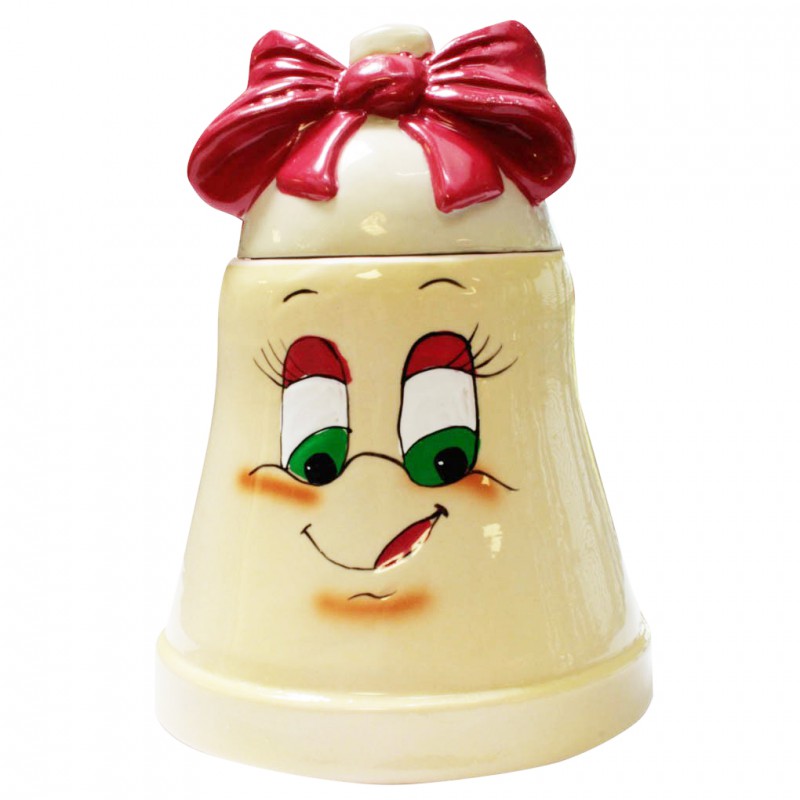 La cloche des malicieux - en porcelaine brillante pour offrir bonbons et chocolats