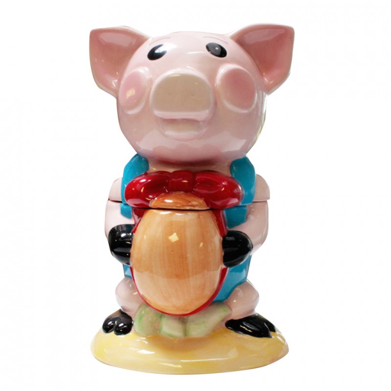 Cochon des Titous - Bonbonnière en porcelaine brillante peinte à la main