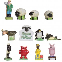 Shaun le mouton - Série complète de 12 fèves brillantes - Année 2008
