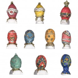 Oeufs Fabergé - Série complète de 10 fèves or/brillantes - Année 2010