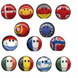 Smiley aux couleurs de l'Europe - Série complète de 13 fèves brillantes - Année 2010