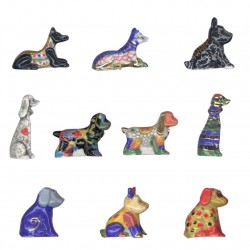 Les chiens toucouleurs - Série complète de 10 fèves or/brillantes - Année 2008