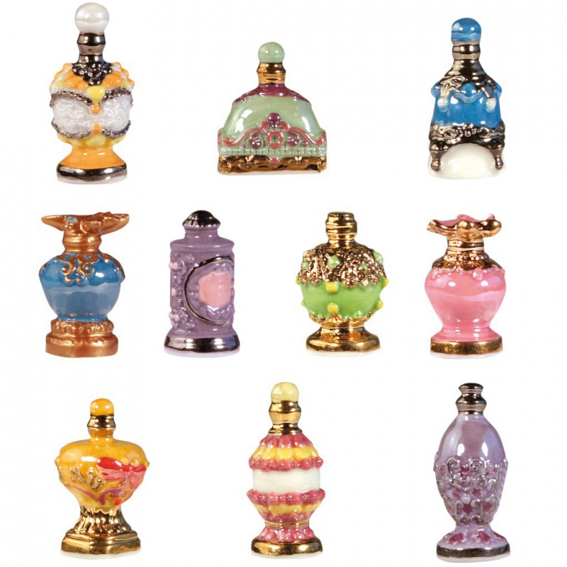 Parfums de luxe - Série complète de 10 fèves or/brillantes - Année 2010