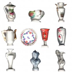 Porcelaine royale - Série complète de 10 fèves or, brillantes et mates - Année 2005